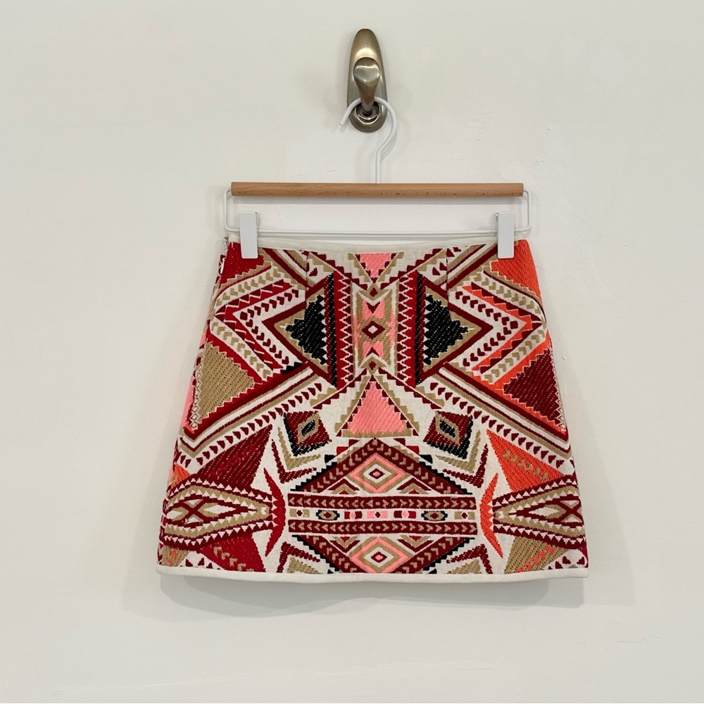 Topshop | Embroidered Colorful Print Mini Skirt | NWOT